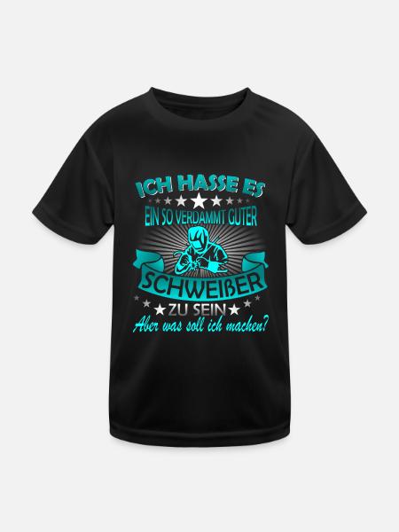 Schweißer Metallbauer Schweisser Schweißen - Kinder Funktions-T-Shirt - Schwarz - Vorne