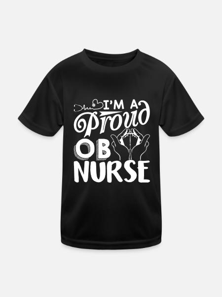 OB Nurse Proud OB Nurse - Kids Functional T-Shirt - black - Front
