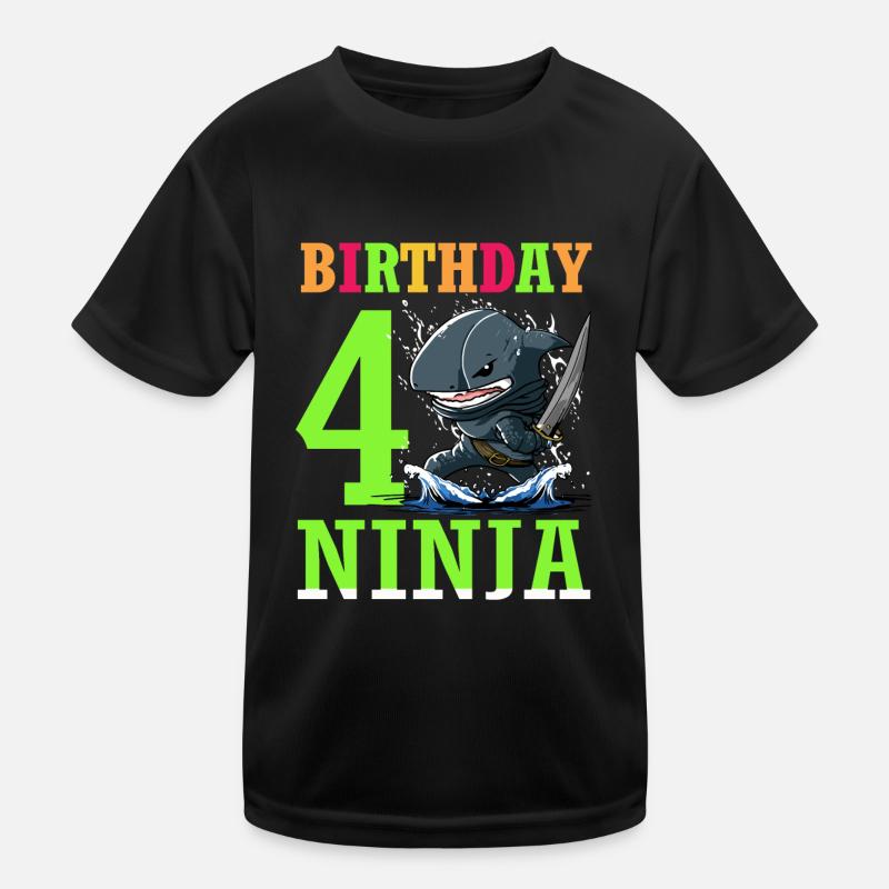 Shark Ninja I’m 4 - Action Anniversaire sous-marin T-shirt sport Enfant