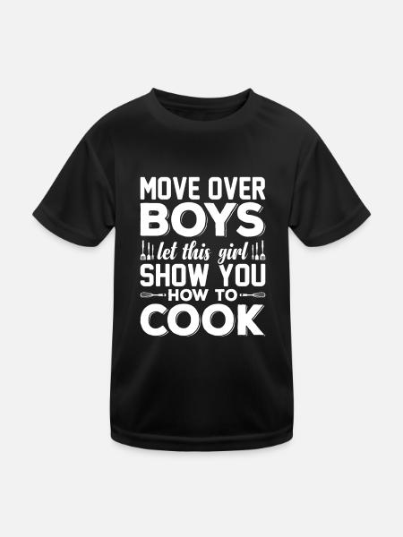 Move Over Boys Laissez cette fille vous montrer comment cuisiner - T-shirt sport Enfant - noir - Devant