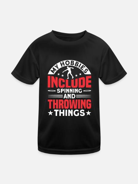 Discus Throw Discus Thrower Athletics Discus - Kids Functional T-Shirt - black - Front