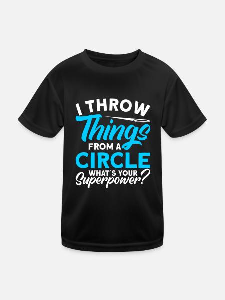 Discus Throw Discus Thrower Athletics Discus - Kids Functional T-Shirt - black - Front
