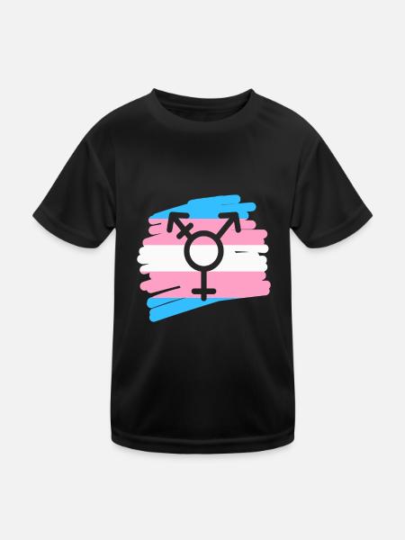 Transgender Trans LGBTQ - Kinder Funktions-T-Shirt - Schwarz - Vorne