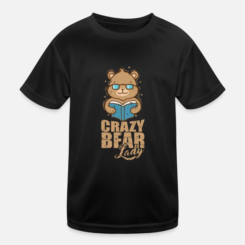 Crazy Bear Lady Wald Tier Kinder Funktions-T-Shirt