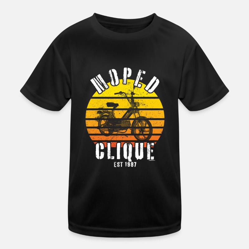 Moped Clique Roller Mokick Zweirad Fahrer 1987 Kinder Funktions-T-Shirt