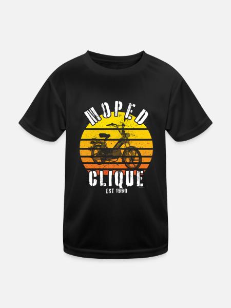 Mobylette Clique Scooter Mokick Deux-roues Driver 1990 - T-shirt sport Enfant - noir - Devant
