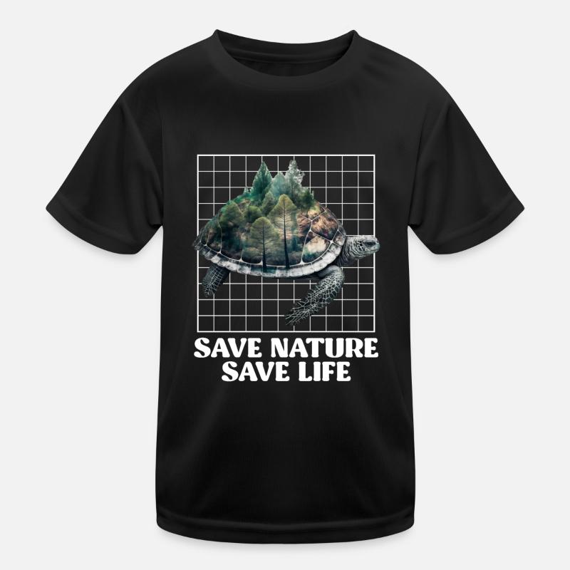 Save Nature Turtles Species Conservation Environment Kids Functional T-Shirt