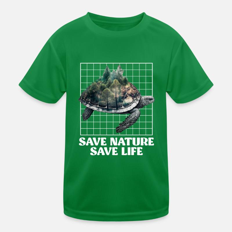 Save Nature Turtles Species Conservation Environment Kids Functional T-Shirt