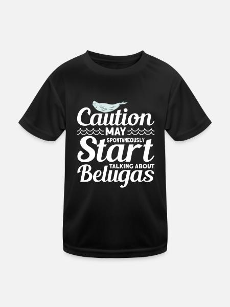 Béluga Béluga Baleine Observation des baleines Dauphin Dauphin - T-shirt sport Enfant - noir - Devant