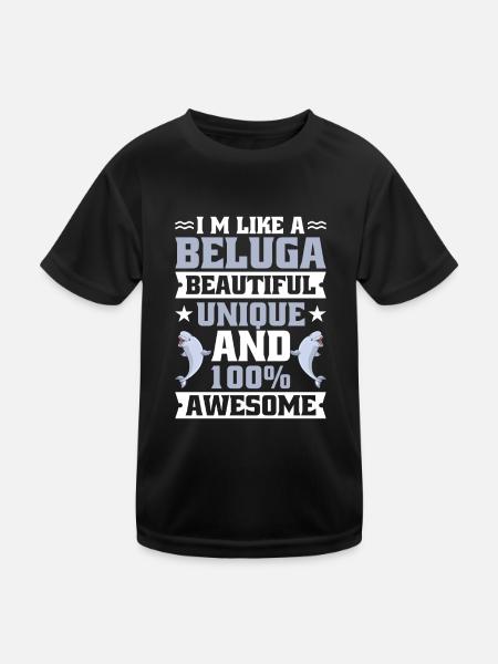 Béluga Béluga Baleine Observation des baleines Dauphin Dauphin - T-shirt sport Enfant - noir - Devant
