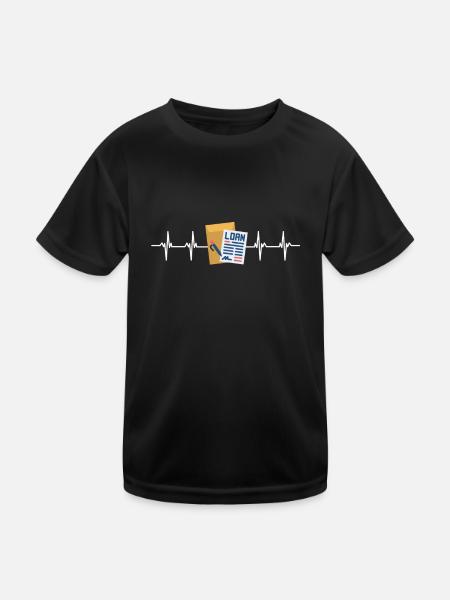 Loan Heartbeat - Loan Officer Mortgage Broker - Kinder Funktions-T-Shirt - Schwarz - Vorne