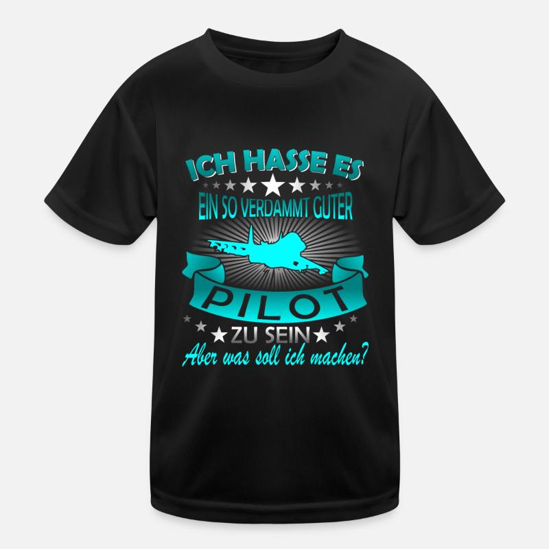 Pilot Piloten Flugzeug Kinder Funktions-T-Shirt
