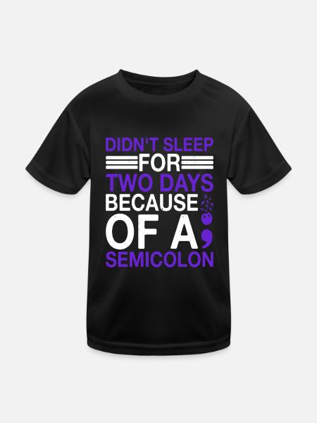 Je n’ai pas dormi pendant deux jours à cause d’un point-virgule - T-shirt sport Enfant - noir - Devant