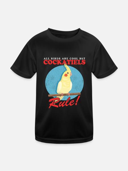 Nymphensittiche Vogelbesitzer Vogel Geschenk - Kinder Funktions-T-Shirt - Schwarz - Vorne
