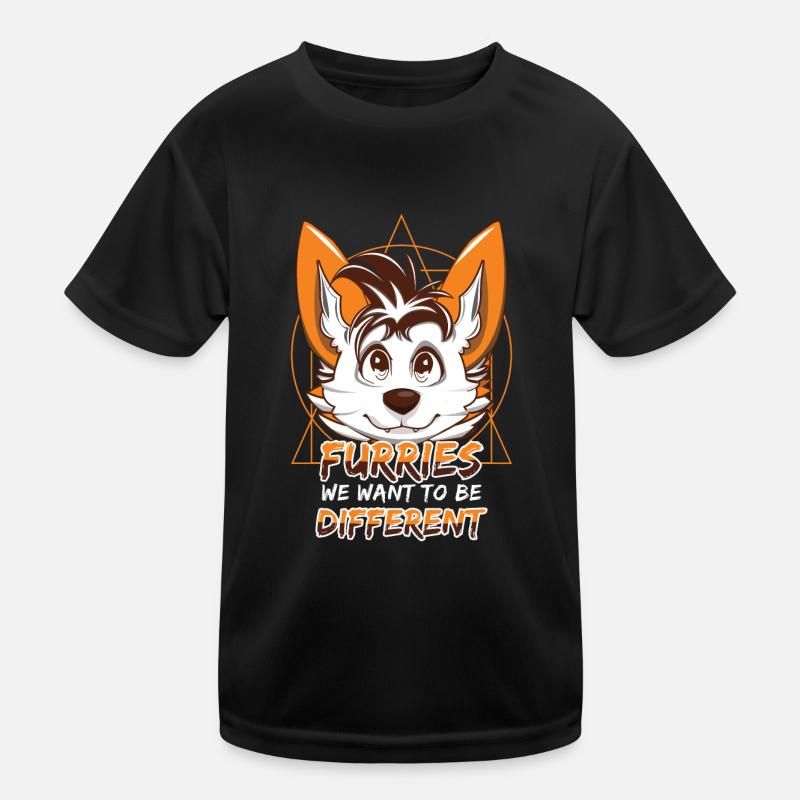 We Different Proud Furry Tail Ear Furry Person Kids Functional T-Shirt