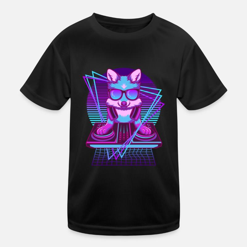 Musique: Techno, Fuchs, Vaporwave, DJ, Rotfuchs T-shirt sport Enfant