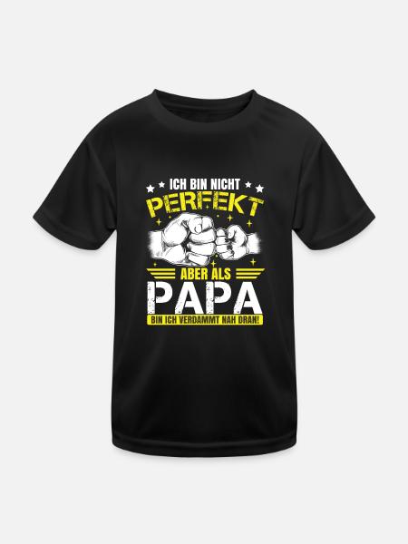 Vaterliebe| Männertag | Vatertag | Familienzeit - Kinder Funktions-T-Shirt - Schwarz - Vorne