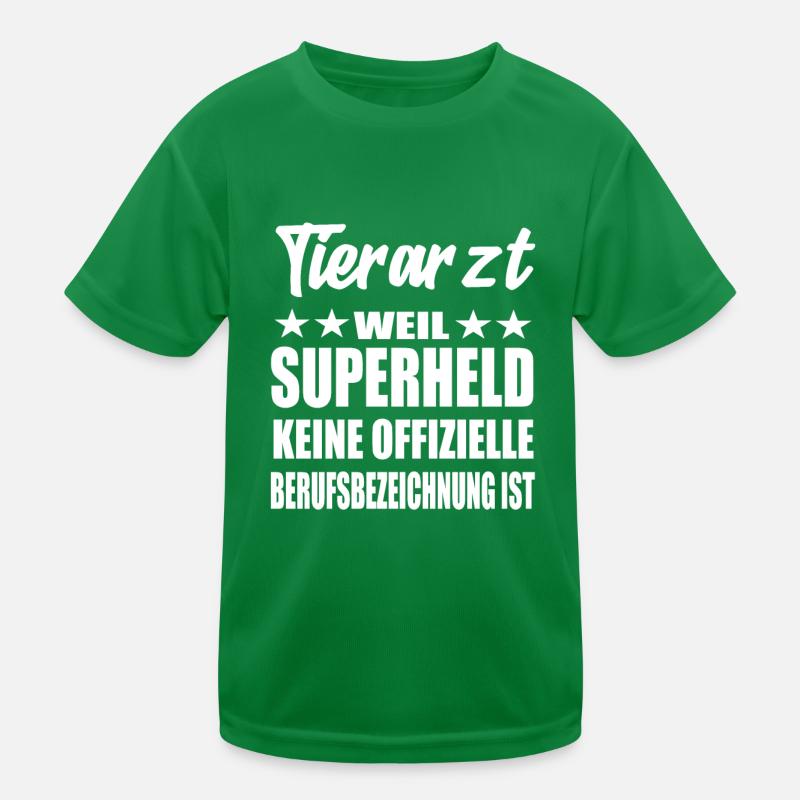 Tierarzt Superheld Spruch Kinder Funktions-T-Shirt