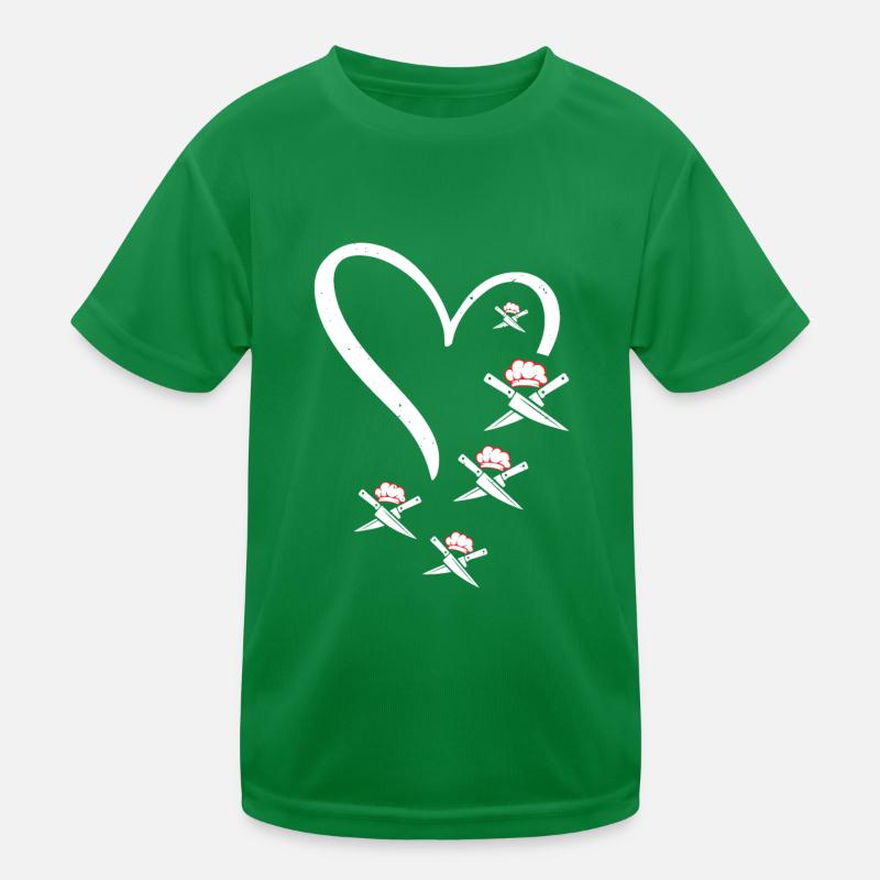 Couteaux croisés Couteaux de cuisson dans un cœur Chef cuisinier T-shirt sport Enfant