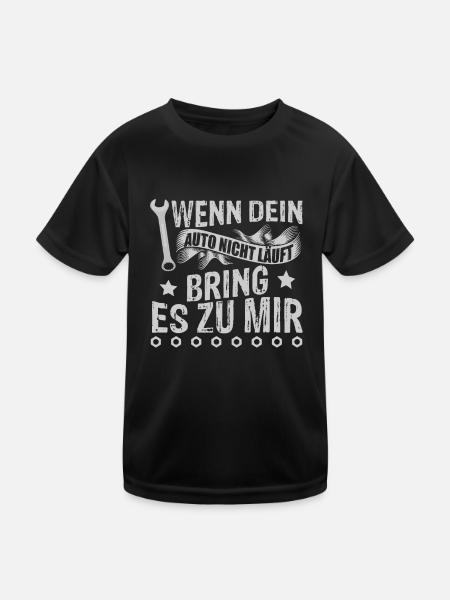 Wernn dein Auto nicht läuft bring es zu mir - Kinder Funktions-T-Shirt - Schwarz - Vorne
