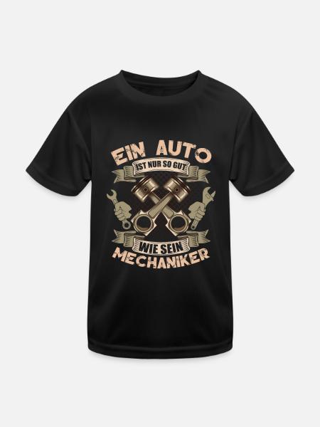 Ein Auto Ist Nur So Gut Wie Sein Mechaniker - Kinder Funktions-T-Shirt - Schwarz - Vorne