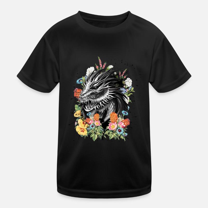 Dragon Flowers Kids Functional T-Shirt