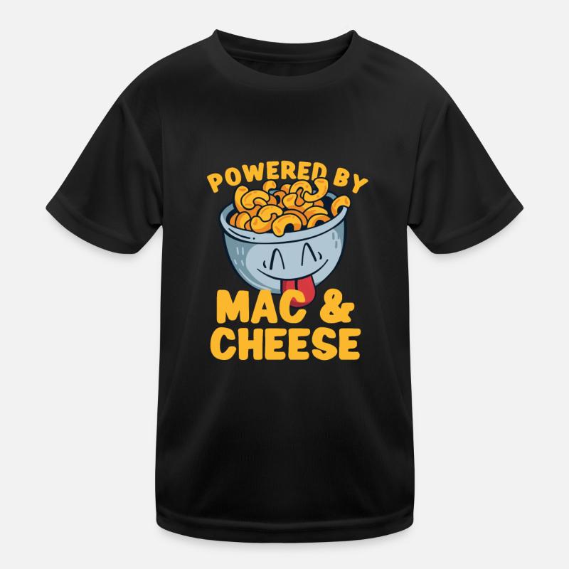 MAC AND CHEESE GIFT: powered by mac & cheese Kinder Funktions-T-Shirt