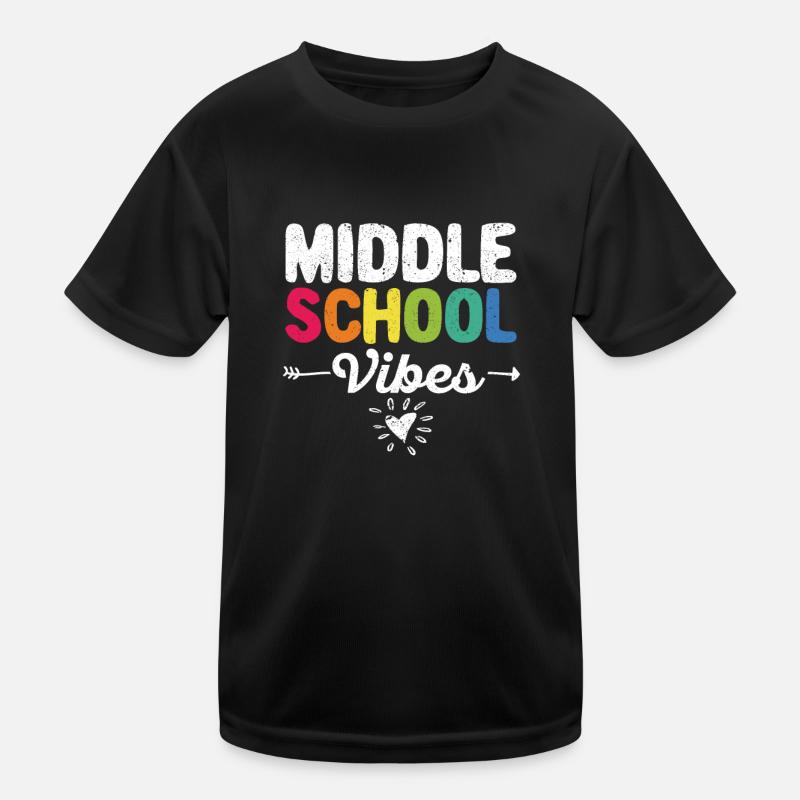 Middle School Vibes Funny Teacher Student Learning Kids Functional T-Shirt