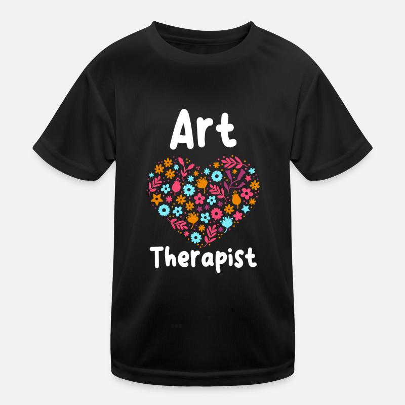 Kunsttherapeut Herz - Kinder Funktions-T-Shirt - Schwarz