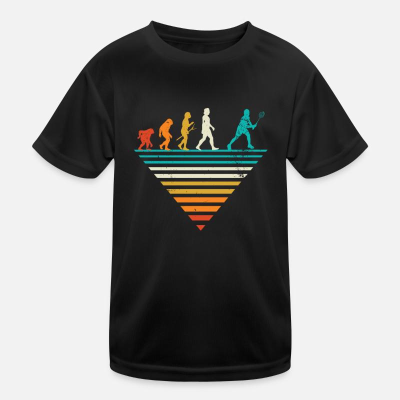 Menschliche Evolution - Vintage Badminton Kinder Funktions-T-Shirt