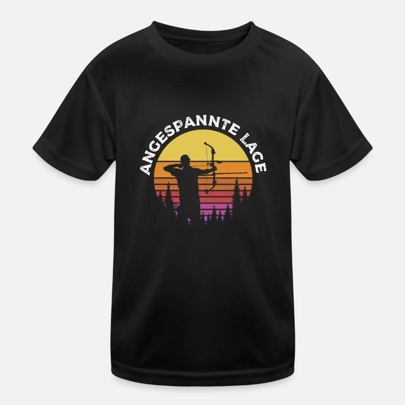 Bogenschießen Bogenschütze Angespannte Lage Kinder Funktions-T-Shirt