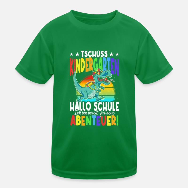 Dinosaurier Schulkind Einschulung Schulstart Kinder Funktions-T-Shirt
