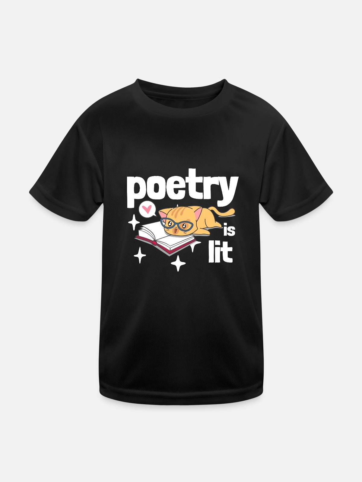 Poetry Is Lit - Kids Functional T-Shirt - black - Front