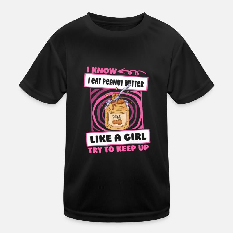 Erdnussbutter Mädchen Kinder Funktions-T-Shirt
