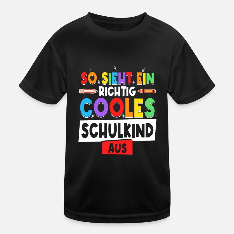 Schulkind Einschulung Erstklässler - Kinder Funktions-T-Shirt - Schwarz