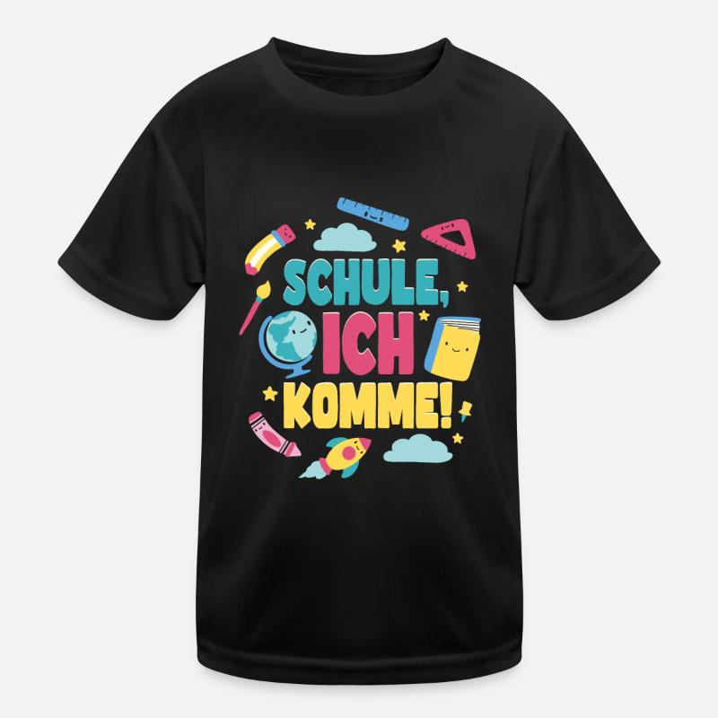Schule ich Komme Einschulung Schulstart Kinder Funktions-T-Shirt