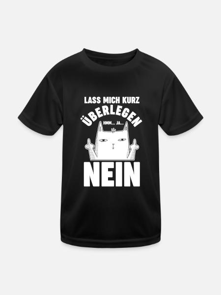 Lass mich kurz überlegen NEIN - Kinder Funktions-T-Shirt - Schwarz - Vorne