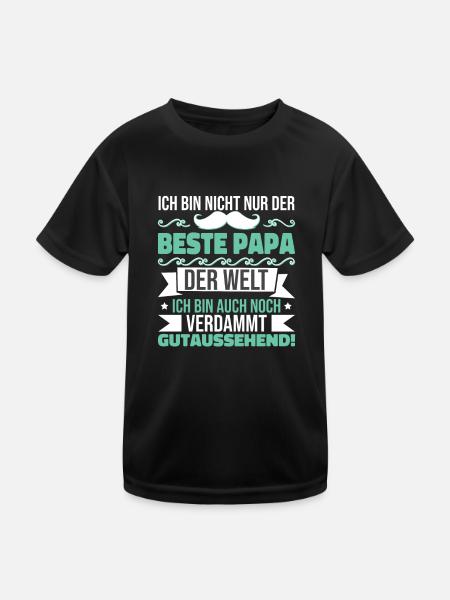 Bester Papa der Welt - Kinder Funktions-T-Shirt - Schwarz - Vorne
