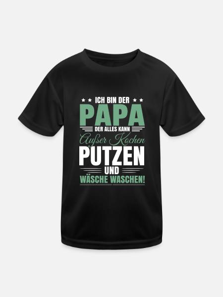 Vatertag 2023 Sprüche Papa Humor - Kinder Funktions-T-Shirt - Schwarz - Vorne