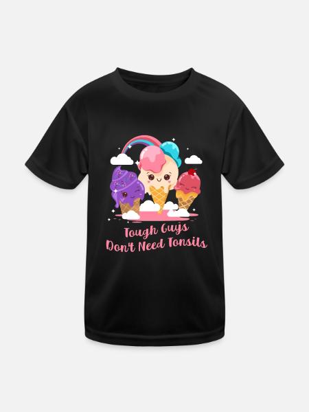 Funny Tonsil Surgery Tough Guys Don't Need - Kids Functional T-Shirt - black - Front