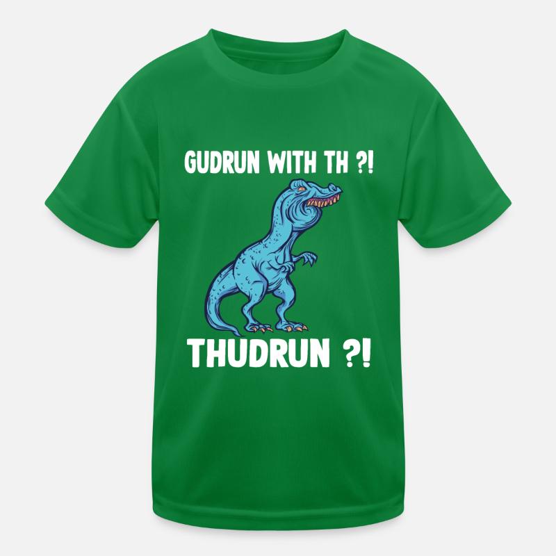 TRex Meme Overbite Dinosaur Gudrun with th Guthrun Kinder Funktions-T-Shirt