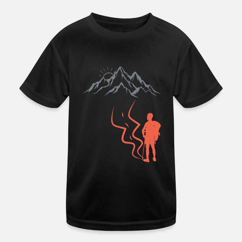 klettern Bergsteiger Wanderer Summit - Kinder Funktions-T-Shirt - Schwarz