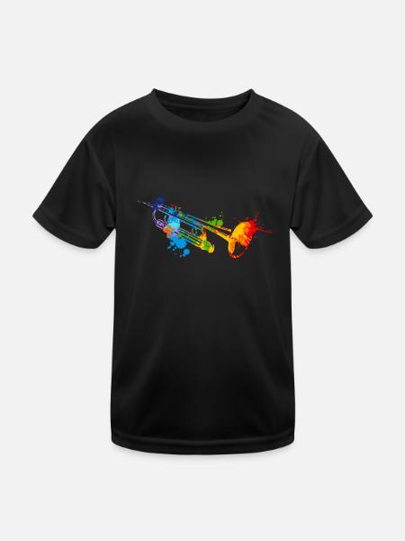 Trompette à éclabousser - T-shirt sport Enfant - noir - Devant