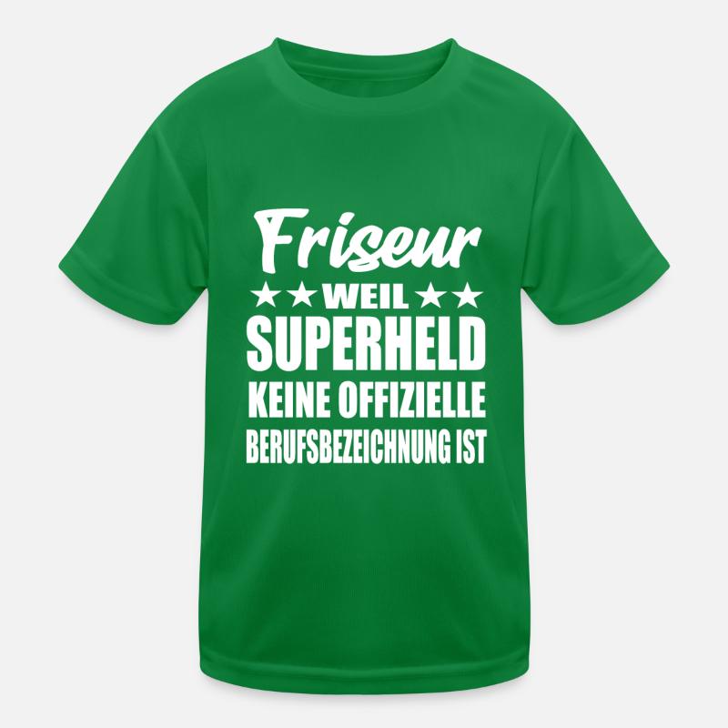 Friseur Superheld Spruch Kinder Funktions-T-Shirt