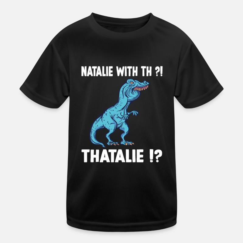 TRex Meme Dino with overbite Natalie with th Natha Kinder Funktions-T-Shirt
