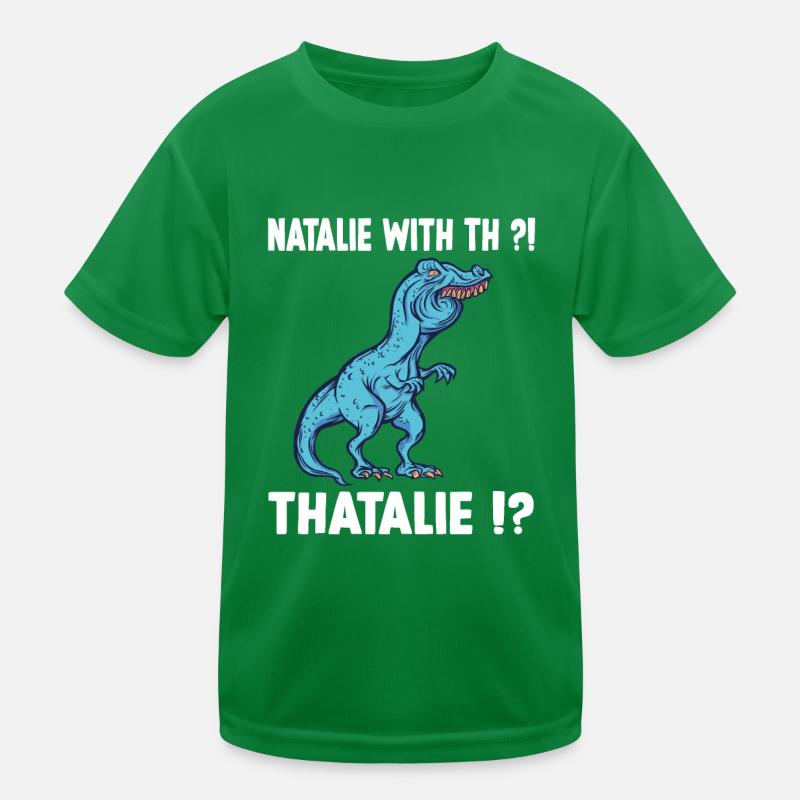 TRex Meme Dino with overbite Natalie with th Natha Kids Functional T-Shirt