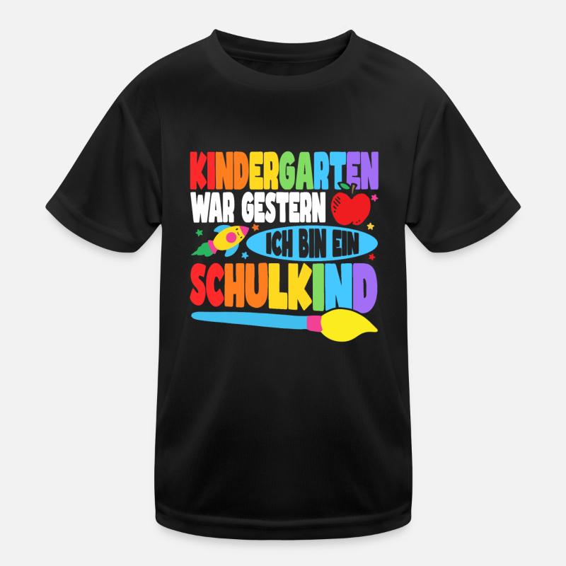Schulkind Einschulung Schultag Schulstart - Kinder Funktions-T-Shirt - Schwarz