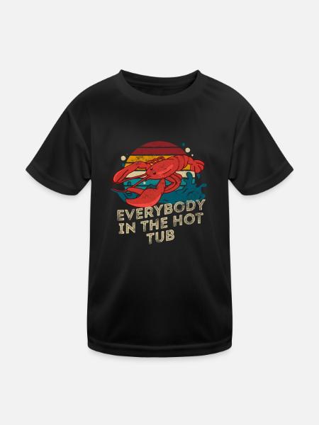 Everybody in the Hot Tub Retro Crawfish Boil - Kinder Funktions-T-Shirt - Schwarz - Vorne
