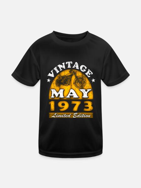 Moto moto Né en mai 1973 - T-shirt sport Enfant - noir - Devant