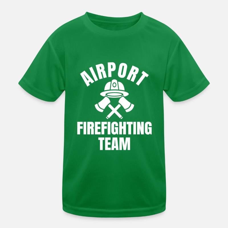 Flughafen Feuerbekämpfungs-Team Kinder Funktions-T-Shirt